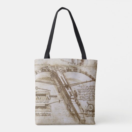 Leonardo da Vincis Giant Crossbow Weapon Sketch Tasche (Rückseite)