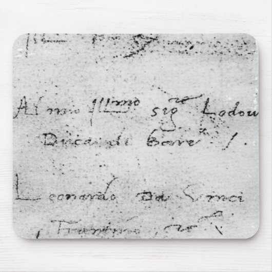 Leonardo da Vincis Handschrift Mousepad (Vorne)