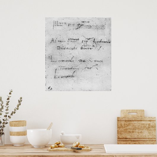 Leonardo da Vincis Handschrift Poster (Küche)