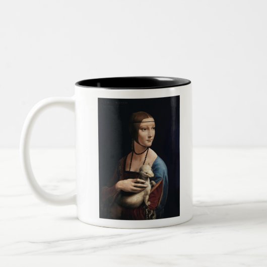 Leonardo da Vinci's Lady mit einem Ermine Classic Zweifarbige Tasse (Links)