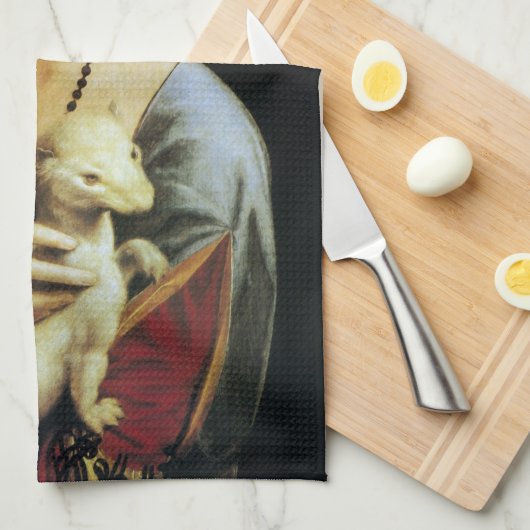 Leonardo da Vinci's Lady mit Ermine Geschirrtuch (Viertel Falte)