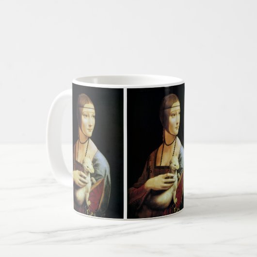 Leonardo da Vinci's Lady mit Ermine Kaffeetasse (Vorderseite Links)