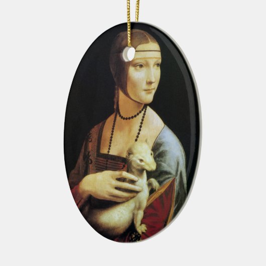 Leonardo da Vinci's Lady mit Ermine Keramik Ornament (Links)