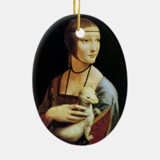 Leonardo da Vinci's Lady mit Ermine Keramik Ornament (Hinten)