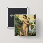 Leonardo da Vincis Leda und der Schwan Button (Vorne & Hinten)