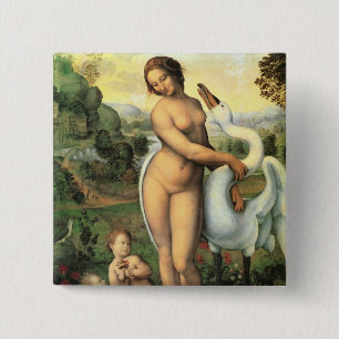 Leonardo da Vincis Leda und der Schwan Button