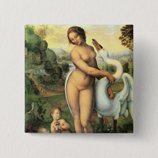 Leonardo da Vincis Leda und der Schwan Button (Vorderseite)