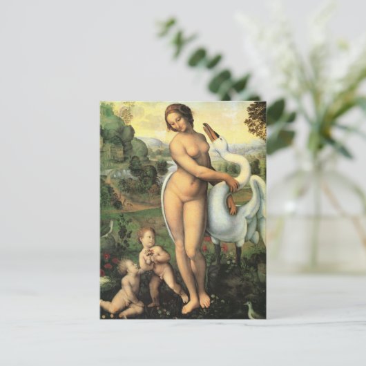 Leonardo da Vincis Leda und der Schwan Postkarte (Stehend Vorderseite)