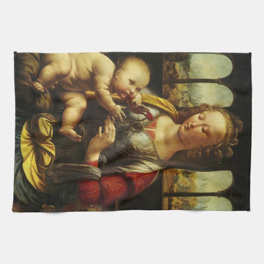 Leonardo da Vincis Madonna mit der Narbe Geschirrtuch (Horizontal)