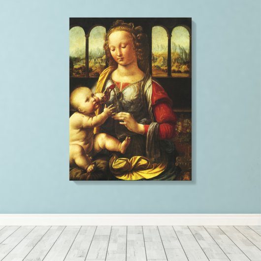 Leonardo da Vincis Madonna mit der Narbe Leinwanddruck (Insitu (Holzboden))