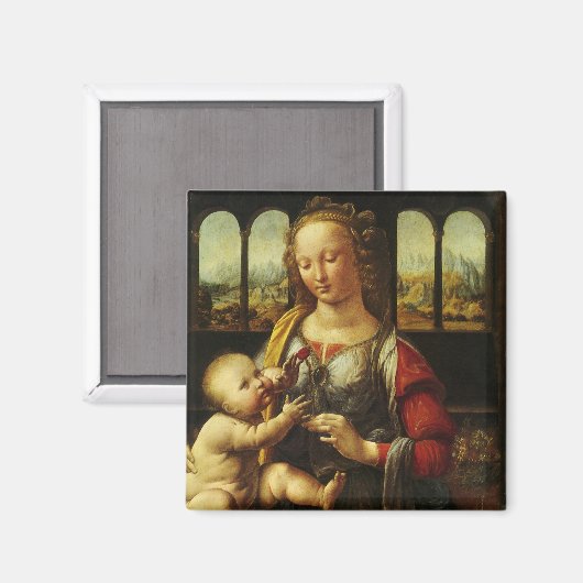 Leonardo da Vincis Madonna mit der Narbe Magnet (Vorderseite/Rückseite)
