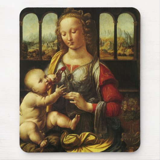 Leonardo da Vincis Madonna mit der Narbe Mousepad (Vorne)