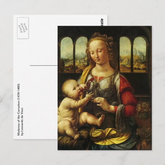 Leonardo da Vincis Madonna mit der Narbe Postkarte (Vorne/Hinten)