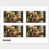 Leonardo da Vincis Madonna mit der Narbe Rechteckiger Aufkleber (Blatt)