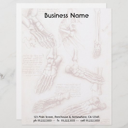 Leonardo da Vincis menschliche Anatomie Briefkopf (Vorne/Hinten)