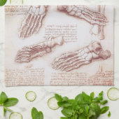 Leonardo da Vincis menschliche Anatomie Geschirrtuch (Gefaltet)