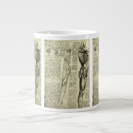 Leonardo da Vincis menschliche Anatomie männliche Jumbo-Tasse (Vorderseite)