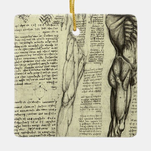 Leonardo da Vincis menschliche Anatomie männliche Keramikornament (Vorderseite)