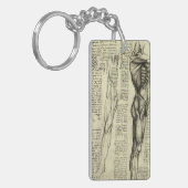 Leonardo da Vincis menschliche Anatomie männliche Schlüsselanhänger (Vorderseite links)