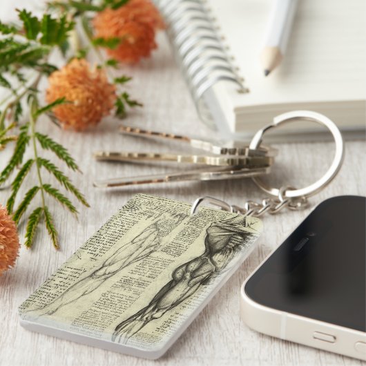 Leonardo da Vincis menschliche Anatomie männliche  Schlüsselanhänger (Vorderseite rechts)