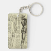 Leonardo da Vincis menschliche Anatomie männliche  Schlüsselanhänger (Rückseite)