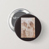 Leonardo da Vincis menschliche Anatomie Skelettkno Button (Vorne & Hinten)