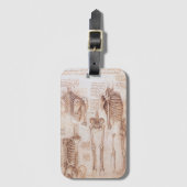 Leonardo da Vincis menschliche Anatomie Skelettkno Gepäckanhänger (Vorderseite Vertikal)