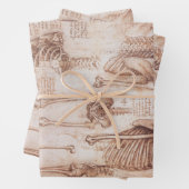 Leonardo da Vincis menschliche Anatomie Skelettkno Geschenkpapier Set (Beispiel)