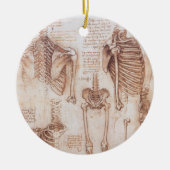 Leonardo da Vincis menschliche Anatomie Skelettkno Keramik Ornament (Vorne)