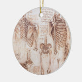 Leonardo da Vincis menschliche Anatomie Skelettkno Keramik Ornament (Links)