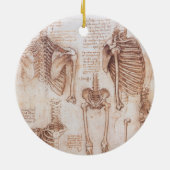 Leonardo da Vincis menschliche Anatomie Skelettkno Keramik Ornament (Hinten)