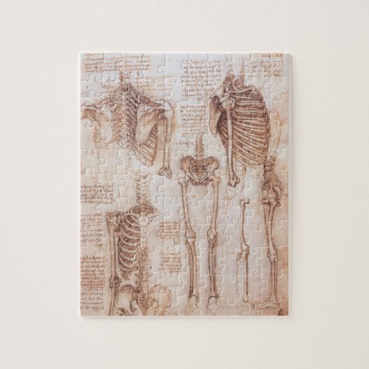 Leonardo da Vincis menschliche Anatomie Skelettkno Puzzle (Vertikal)