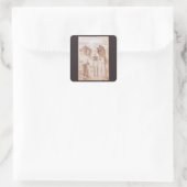 Leonardo da Vincis menschliche Anatomie Skelettkno Quadratischer Aufkleber (Tasche)