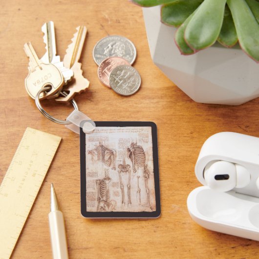 Leonardo da Vincis menschliche Anatomie Skelettkno Schlüsselanhänger (Schreibtisch)