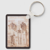 Leonardo da Vincis menschliche Anatomie Skelettkno Schlüsselanhänger (Rückseite)