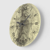 Leonardo da Vincis menschliche Anatomie, weibliche Große Wanduhr (Winkel)