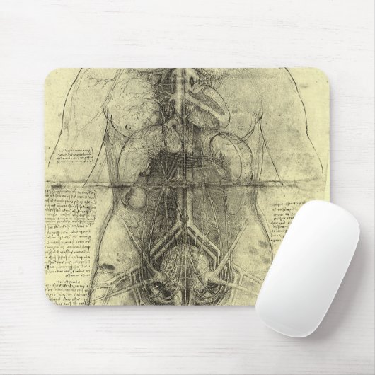 Leonardo da Vincis menschliche Anatomie, weibliche Mousepad (Mit Mouse)