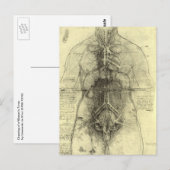 Leonardo da Vincis menschliche Anatomie, weibliche Postkarte (Vorne/Hinten)