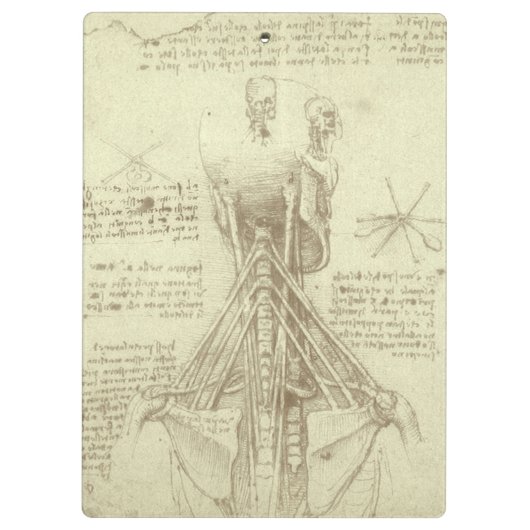Leonardo da Vincis menschliche Anatomie-Wirbelsäul Klemmbrett (Rückseite)