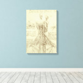 Leonardo da Vincis menschliche Anatomie-Wirbelsäul Leinwanddruck (Insitu (Holzboden))