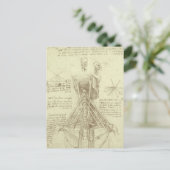 Leonardo da Vincis menschliche Anatomie-Wirbelsäul Postkarte (Stehend Vorderseite)