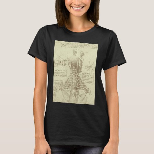 Leonardo da Vincis menschliche Anatomie-Wirbelsäul T-Shirt (Vorderseite)