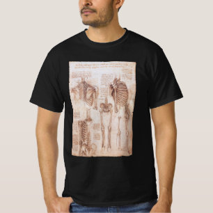 Leonardo da Vincis menschliches Skelett Knochen de T-Shirt