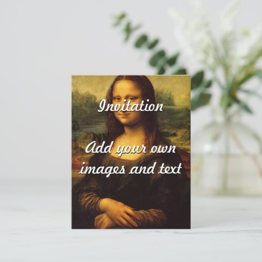 Leonardo da Vincis Mona Lisa Einladung (Stehend Vorderseite)