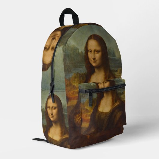 Leonardo da Vincis Mona Lisa, Kunst der Renaissanc Bedruckter Rucksack (Rückseitige Ecke links)