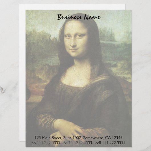 Leonardo da Vincis Mona Lisa, Kunst der Renaissanc Briefkopf (Vorne/Hinten)