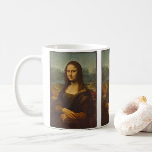 Leonardo da Vincis Mona Lisa, Kunst der Renaissanc Kaffeetasse (Mit Donut)