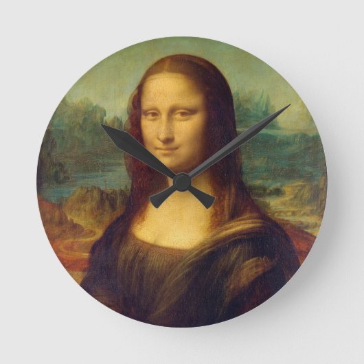 Leonardo da Vincis Mona Lisa Runde Wanduhr (Vorderseite)