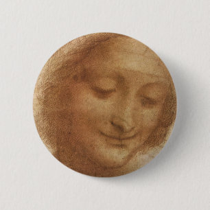 Leonardo da Vincis Portrait der Saint-Anne-Studie Button