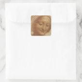 Leonardo da Vincis Portrait der Saint-Anne-Studie Quadratischer Aufkleber (Tasche)
